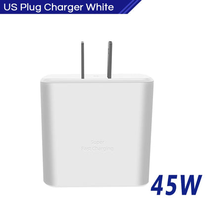 Chargeur d'origine 45W rapide de type C pour Samsung Galaxy S22 S23 S24 Ultra S21 S20 Fe S10 Note 20 plus A71 A80 Câble de charge rapide