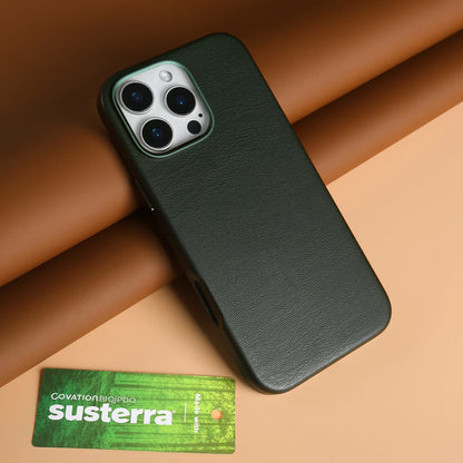 Étui de téléphone en cuir bio en cuir bio de luxe pour l'iPhone 16 Pro Max 15pro 14 13pro 14promax Wireless Magsafe Back Shell Capa