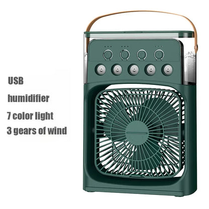 3 po en 1 ventilateur climatiseur ménage petit refroidisseur d'air LED LED LEMILLE PORTABLE HUMIDIFICATE