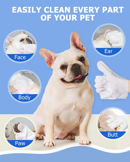 Glants de lingettes de nettoyage pour chien et chat, lingettes de baignade pour animaux