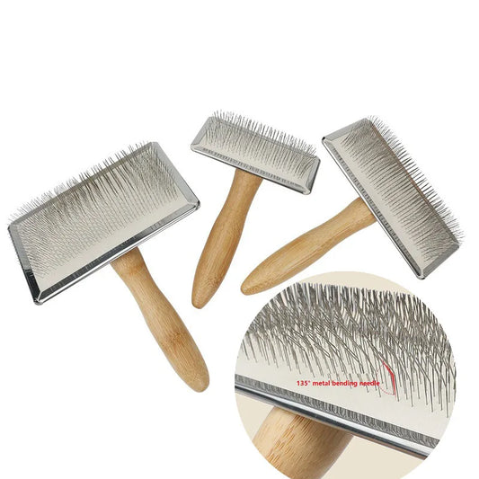 Brusque de peigne de chien pour chien cheveux longs chat brossage voiture coiffure animale massif en bois massif coiffeur de poils de animal de compagnie massage chat brosse animal de compagnie gsz05