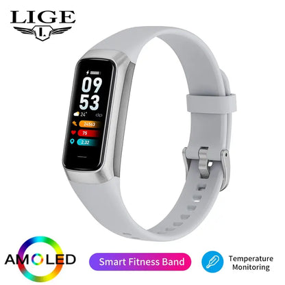 LIGE AMOLED SMART Watch Men 2023 Smart Band Women Heart Rate Blood Smartwatch Bracelet Smart Bracelet Sport Tracker