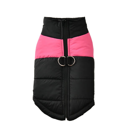 Hiver Warm Big Dog Clothes Coat pour petits chiens moyens chats imperméables Jacket Puppy Gift Zipper D-Ring Labrador Pug Pet Sautpuiseurs