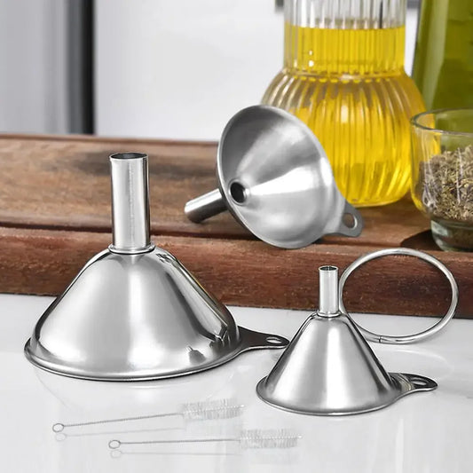 3 Piece Stainless Steel Funnels Set with Handle Small Funnels Set Multipurpose Mini Funnel Set for Filling Bottles