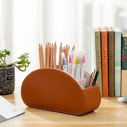 5 Organisateur en cuir PU Grid Télécommande Télétéopitace et porte-télévision Box de rangement Brosse Cosmetics