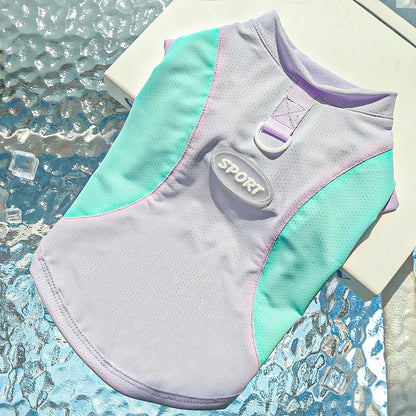 Refroidissement glace Silk Summer Chog Clothing Outdoor UV Protection Pet Cat Cat T-shirt Salles de sports secs rapides pour petit chiot moyen