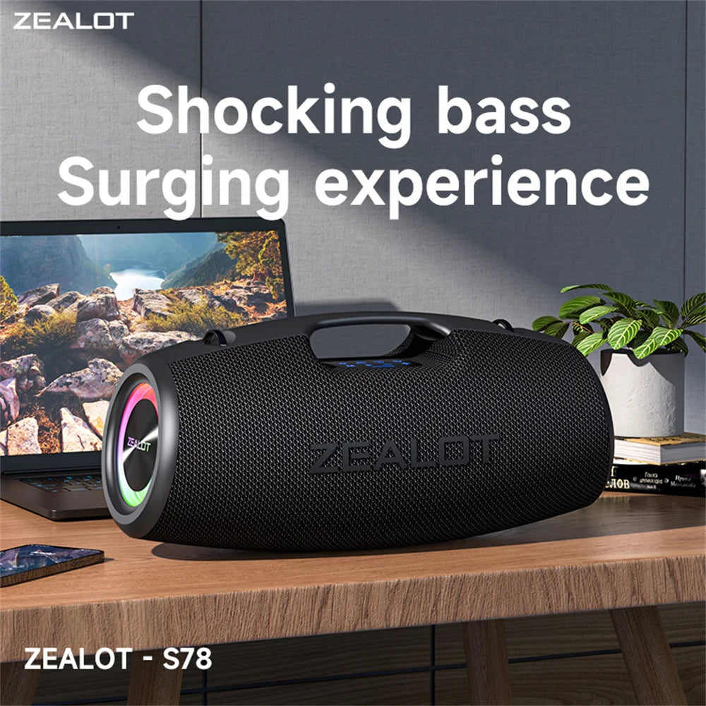 Zélote-S78 120W Portable Bluetooth haut-haut-parleur en plein air haut-parleur grand haut-parleur excellent excellent basse Performance Hifi haut-parleur