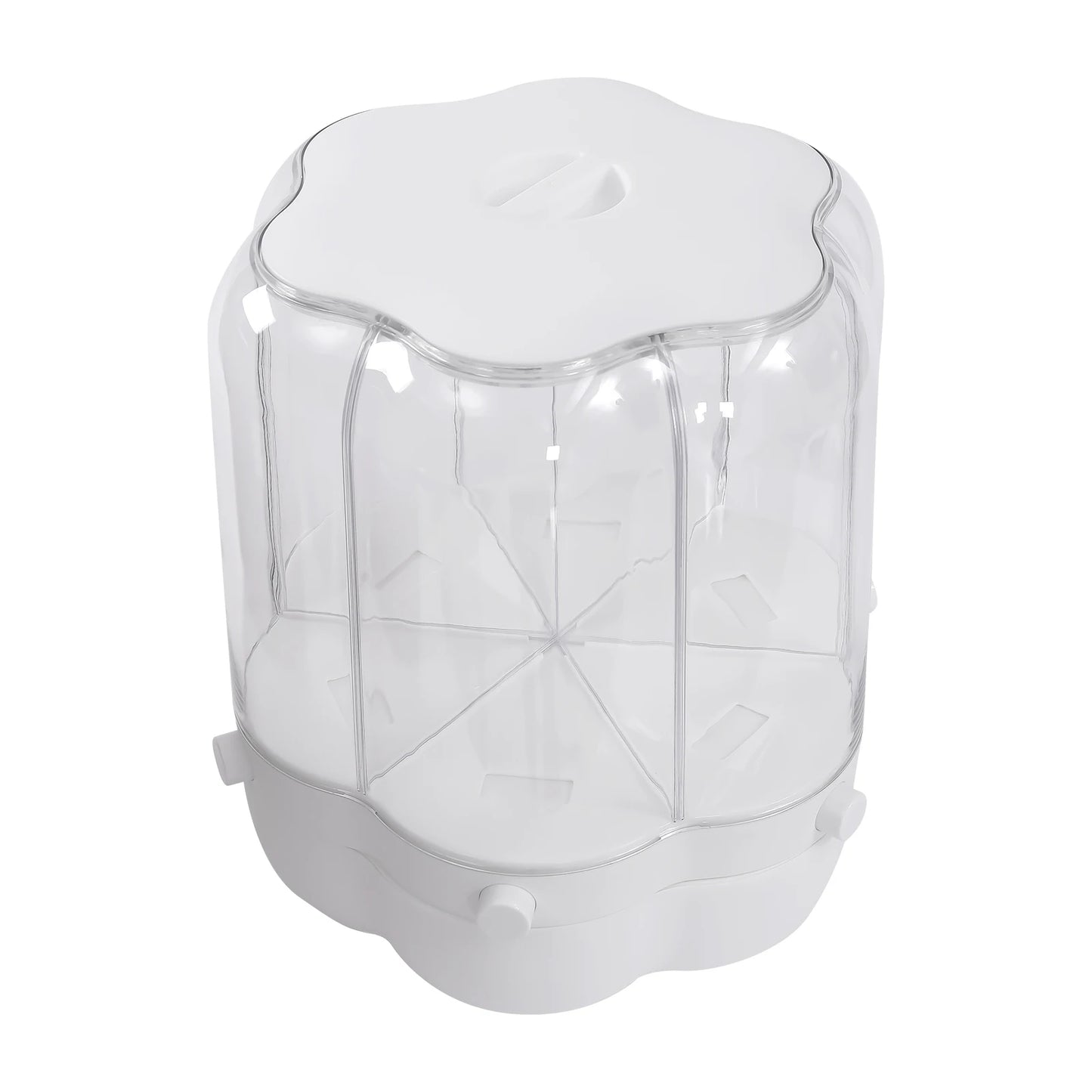 Riz rotatif à 6 grilles et distributeur d'aliments secs avec becs d'entonnoir, boîte insectif
