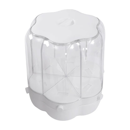Riz rotatif à 6 grilles et distributeur d'aliments secs avec becs d'entonnoir, boîte insectif