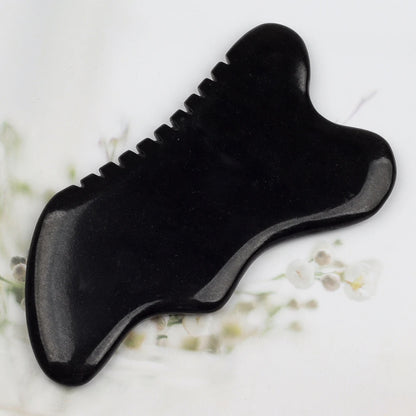 Nouveau style Bian Shi Sawtooth Gua Sha Tool Black Stone Beauty Produit Face Massage Skin Head Head Health Care Massageur