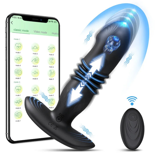Vibrateur de contrôle d'application télescopique vibration anale anal télécommande