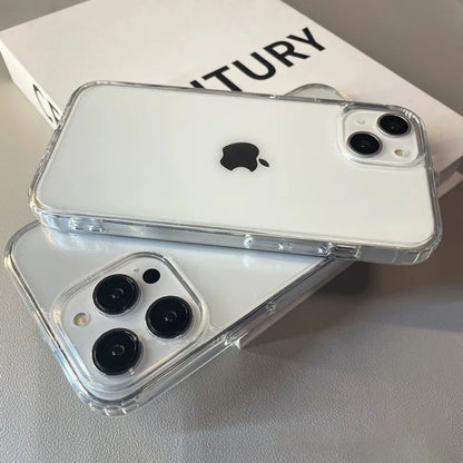 Étui de téléphone en acrylique doux transparent luxe pour iPhone 16 15 14 13 12 11 Pro Max XS X XR 7 8Plus Mini Couverture de protection anti-choc