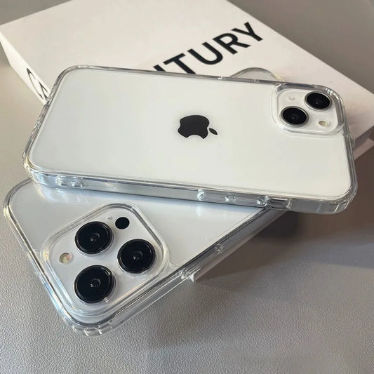 Étui de téléphone en acrylique doux transparent luxe pour iPhone 16 15 14 13 12 11 Pro Max XS X XR 7 8Plus Mini Couverture de protection anti-choc