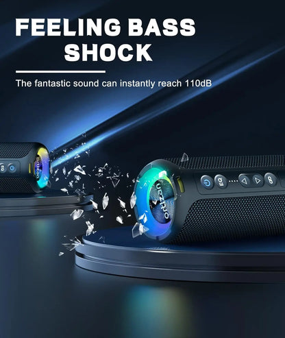 Ortizan Bluetooth Enceintes 40W Bass de basse améliorée portable en extérieur sans fil 30hrs IP7 Tre-shorre de douche imperméable Bluetooth 5.3