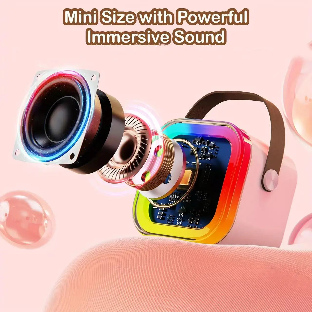 K12 Karaoke Machine Portable Bluetooth 5.3 Système d'enceintes PA avec 2 microphones sans fil Famille à domicile chantant les cadeaux pour enfants