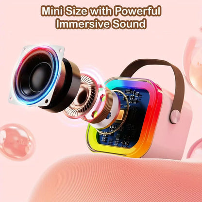 K12 Karaoke Machine Portable Bluetooth 5.3 Système d'enceintes PA avec 2 microphones sans fil Famille à domicile chantant les cadeaux pour enfants