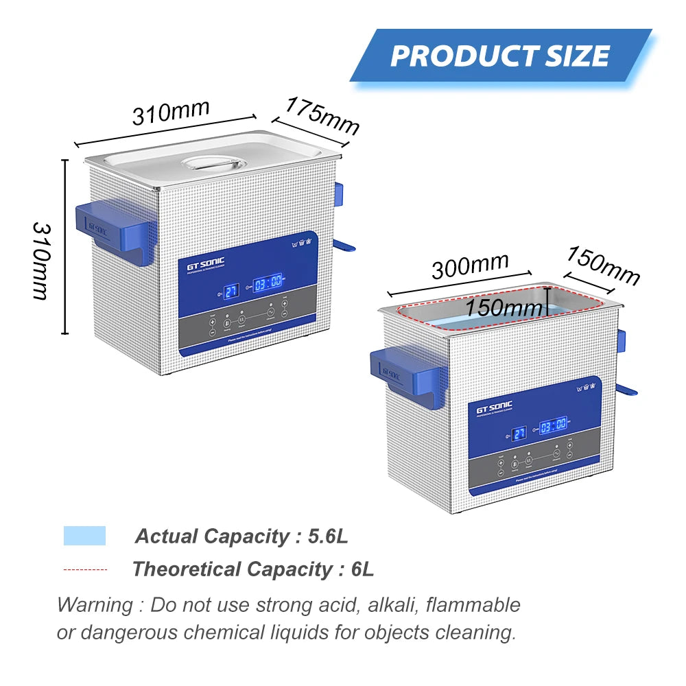 GT Sonic 2L 3L 6L 9L 13L 20L 27L 600W Ultrasonic Clean Degasing Timer Timer Digital Ultra Sonic Bath Nettoyer Basher