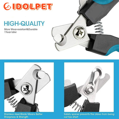Clipper à ongles d'animaux de compagnie professionnel avec gardien de sécurité Ciseaux en acier inoxydable chien pour chats pour la griffe