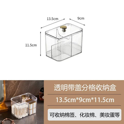 Acrylic Swabs Cosmetic Organizer Storage Box Desktop Dust-Proof Makeup Removal Cotton Lipstick Cosmetics Organization Holder