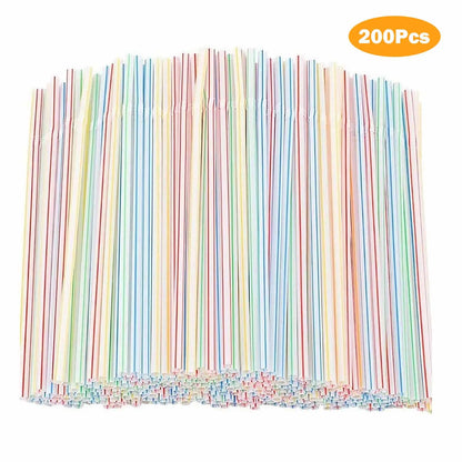 100-1500pcs Paies à boire Paies en plastique flexibles Paignes plastiques colorées Présine