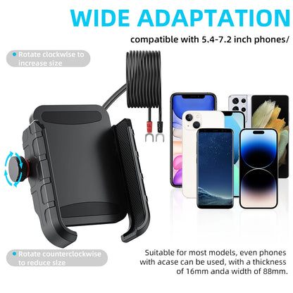 Montage du téléphone à moto avec chargeur USB C 20W Port de charge rapide Port imperméable Motorcycle de moto Habilleur de téléphone portable