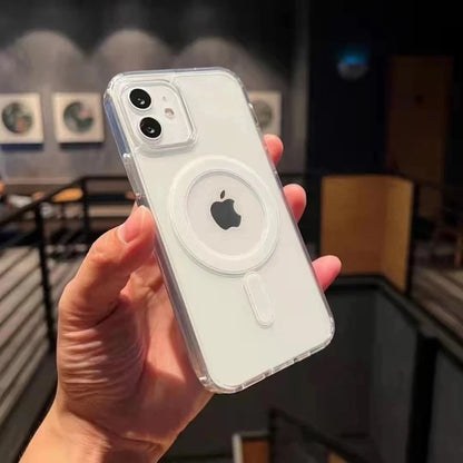 Étui magnétique d'origine à cristal dur pour iPhone 13 12 11 14 15 16 Pro Max XS Max XR SE 7 8Plus pour la couverture de charge sans fil MAGSAFE