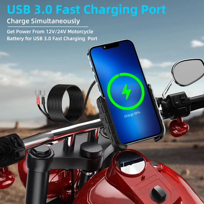 Montage du téléphone à moto avec chargeur USB C 20W Port de charge rapide Port imperméable Motorcycle de moto Habilleur de téléphone portable