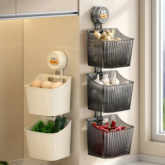 1PCS Boîte de rangement d'aspiration pour épices de gingembre à l'ail pas de pénichard Paster en plastique monté sur les fruits et légumes Boîtes de rangement