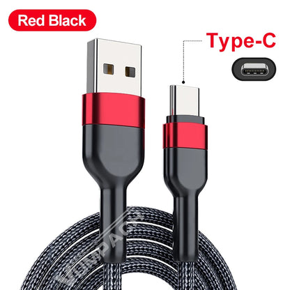 Câble Câble de type C rapide de type C Fast USB C Câble en nylon pour Xiaomi Huawei OnePlus Poco Samsung iPhone 15 16 USB C Câble de données du chargeur