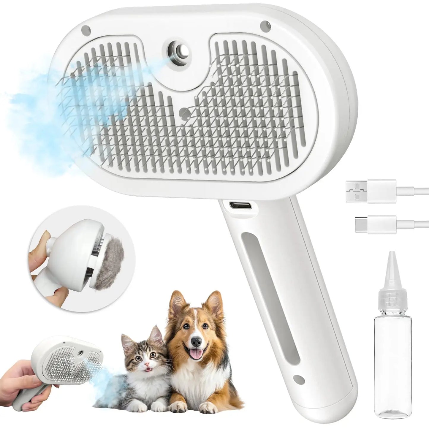 Vaporisez la brosse pour chats pour la perte - Repuré de coiffure d'animal