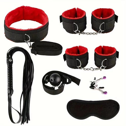 Toy jouet bdsm kits en peluche de bondage menottes de sexe jeux whip gag de mamelon de mamelon