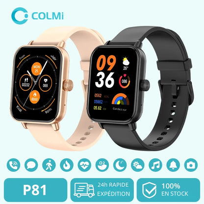COLMI P81 VOIX CALLAGE SMART Watch Ultra 1,9 pouce Screen 24h Monitor de santé 100+ Modes de sport, Bluetooth Smartwatch Men Women