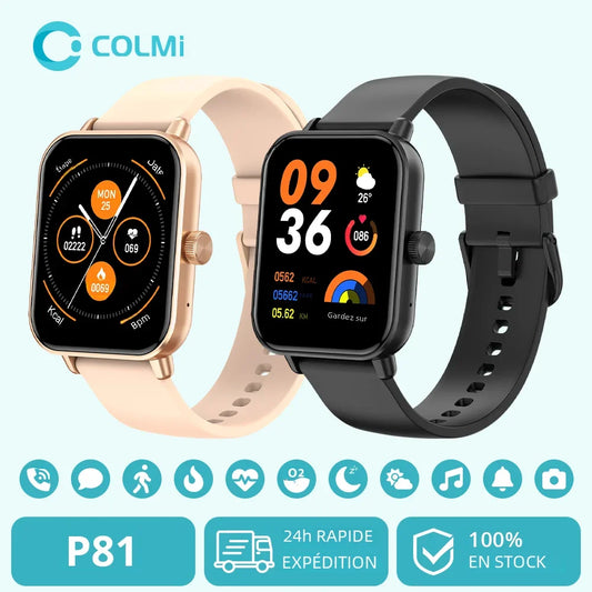COLMI P81 VOIX CALLAGE SMART Watch Ultra 1,9 pouce Screen 24h Monitor de santé 100+ Modes de sport, Bluetooth Smartwatch Men Women