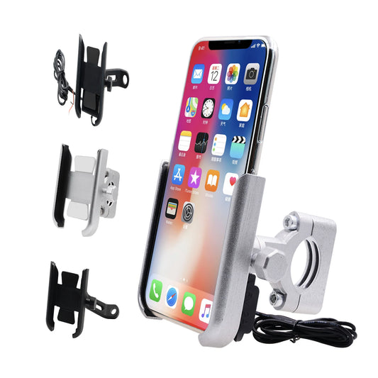 Motorcycle Goidon Mobile Support en aluminium Chargeur USB Miroirs du support de téléphone portable Mont Navigation GPS pour le support de vélo Moto