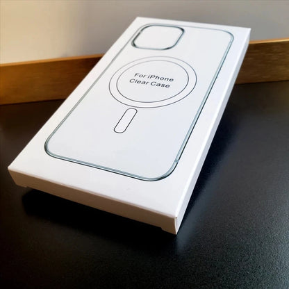 Étui magnétique d'origine à cristal dur pour iPhone 13 12 11 14 15 16 Pro Max XS Max XR SE 7 8Plus pour la couverture de charge sans fil MAGSAFE
