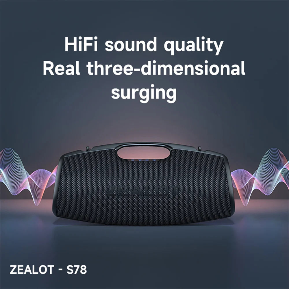 Zélote-S78 120W Portable Bluetooth haut-haut-parleur en plein air haut-parleur grand haut-parleur excellent excellent basse Performance Hifi haut-parleur