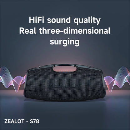 Zélote-S78 120W Portable Bluetooth haut-haut-parleur en plein air haut-parleur grand haut-parleur excellent excellent basse Performance Hifi haut-parleur