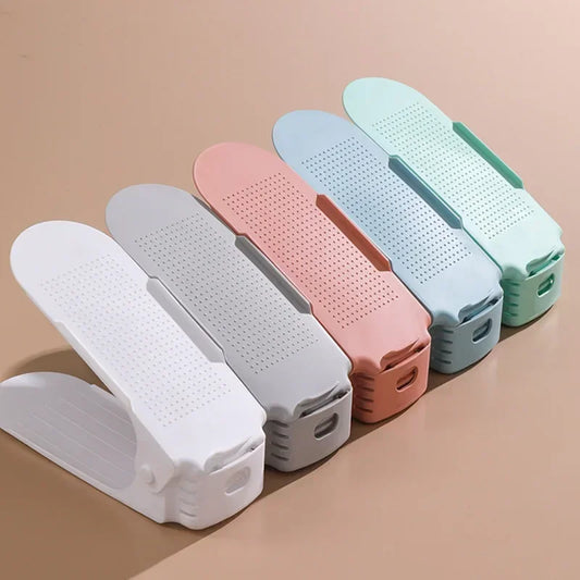 10pcs Shoe Spacker Slots réglables Slots Organisateur Chaussures Slots Space Saver Double Deck Rack Stept pour l'organisation du placard chaud
