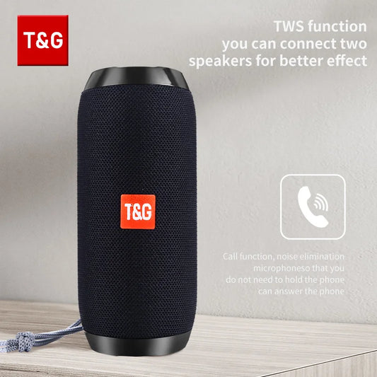 Haut-parleur Bluetooth T&G TG117 TWS Portable Boîte de son imperméable haut-parleur en plein air en extérieur en plein air enjambé les haut-parleurs de surround Poutenir la radio FM TF