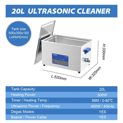 GT Sonic 2L 3L 6L 9L 13L 20L 27L 600W Ultrasonic Clean Degasing Timer Timer Digital Ultra Sonic Bath Nettoyer Basher