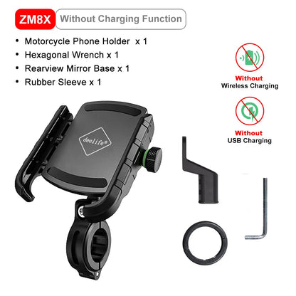 DeeLife Motorcycle Téléphone Portez pour Moto Motor Mirror Mobile Stand Support USB Charger Wireless Charging Telephone