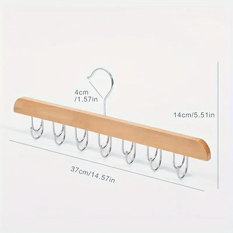 20 crochets en bois Hangage de ceinture en bois d'organisateur multifonctionnel des vêtements de séchage à sauvegarde d'espace pour écharpes ceinture rangement pour chambre à coucher pour chambre à coucher