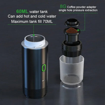 Machine de café à expresso électrique sans fil pour cafetière de camping en voiture et à domicile