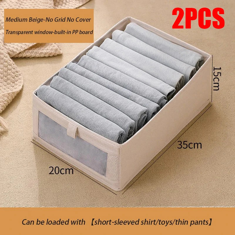 1pcs Pantalons Boîte de rangement Organisateurs d'organisateurs d'armoires et de tiroirs Boîtes pliables en tissu pour l'organisation de la garde-robe de chambre à coucher à la maison