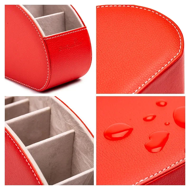 5 Organisateur en cuir PU Grid Télécommande Télétéopitace et porte-télévision Box de rangement Brosse Cosmetics