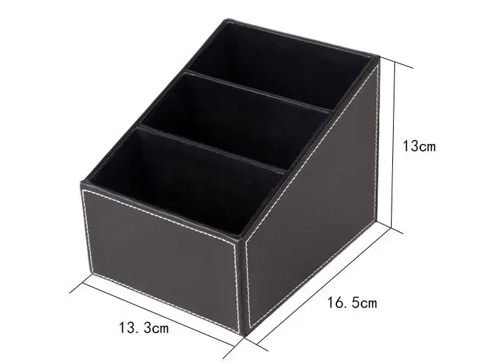 5 Organisateur en cuir PU Grid Télécommande Télétéopitace et porte-télévision Box de rangement Brosse Cosmetics