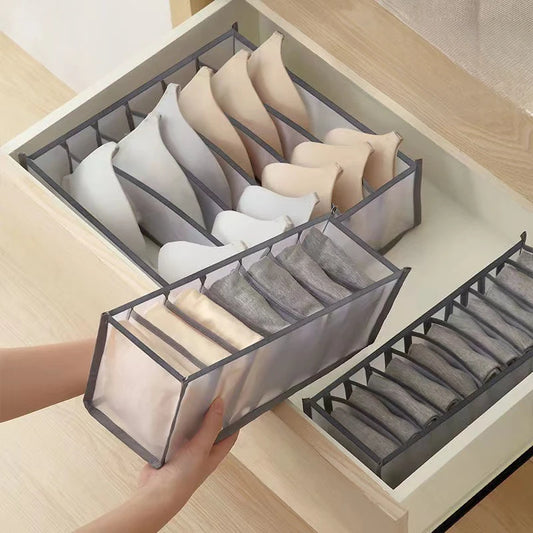 6/7/11 Boîtes de rangement des sous-vêtements, armoire à chaussettes de sous-vêtements à domicile, partition de maillage et boîte de tri de tissu de style tissu de style tissu et boîte