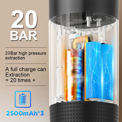 Machine de café à expresso électrique sans fil pour cafetière de camping en voiture et à domicile