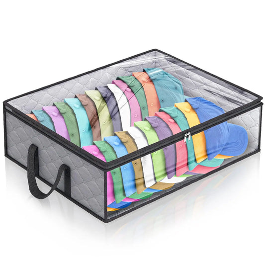 Organisateur de rangement du chapeau pour les casquettes de baseball avec 2 poignées robustes Sac de rangement du chapeau pour les livres et l'organisation de stockage de jouets de vêtements
