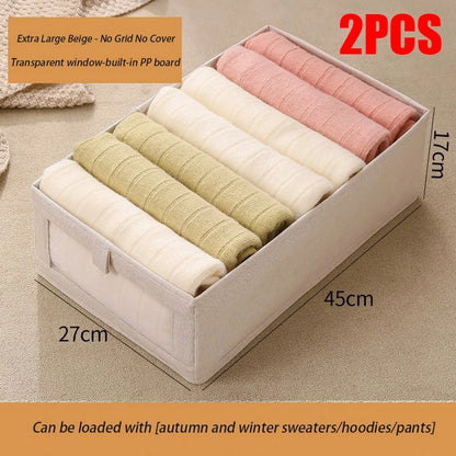 1pcs Pantalons Boîte de rangement Organisateurs d'organisateurs d'armoires et de tiroirs Boîtes pliables en tissu pour l'organisation de la garde-robe de chambre à coucher à la maison